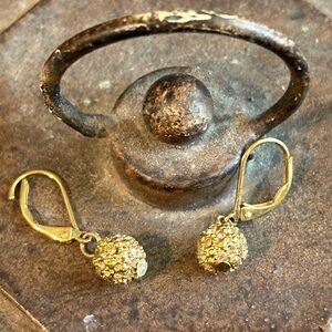 Sparkling Gold Ball Earrings